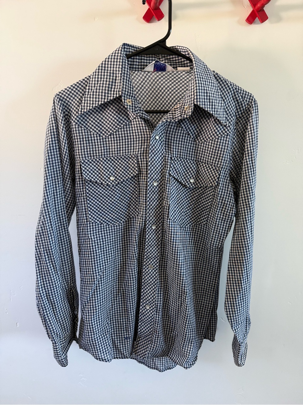 Vintage Levi's Black and White Gingham Button-Down Shirt